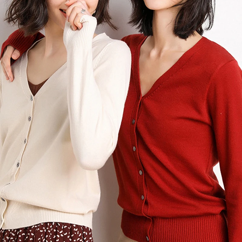 Women's Cardigans With Buttons Knitted Sweater V Neck Ladies Knitted Cashmere Long Sleeve Cardigan Autumn
Women's Cardigans With Buttons Knitted Sweater V Neck Ladies Knitted Cashmere Long Sleeve Cardigan Autumn