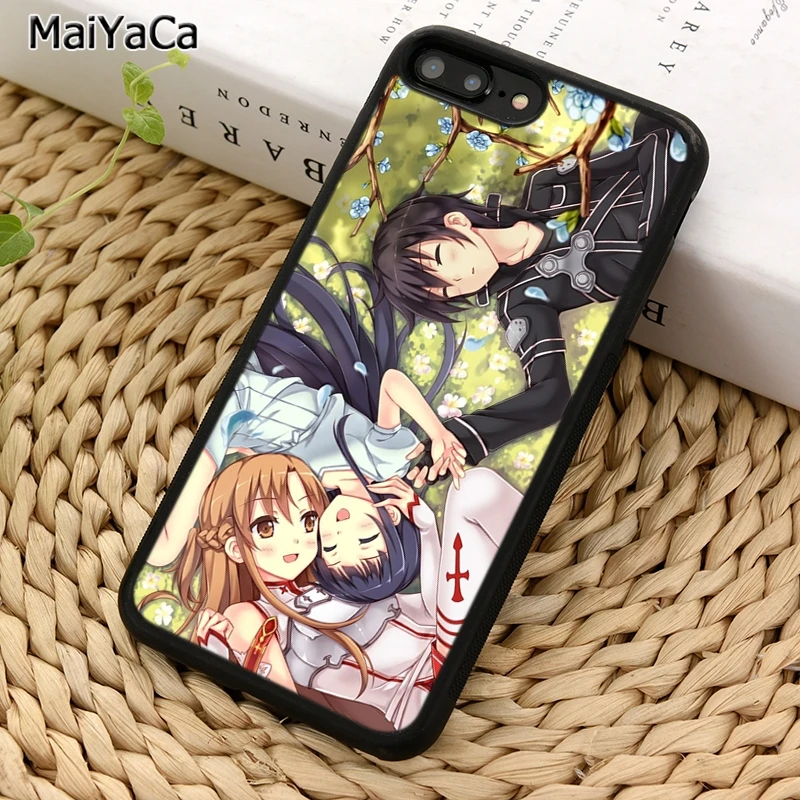 MaiYaCa Sword Art Online Yuuki Asuna Kirito Phone Case For iPhone 5 6 7 8 plus 11 12 13 Pro X XR XS Max Samsung S8 S9 S10 | Мобильные