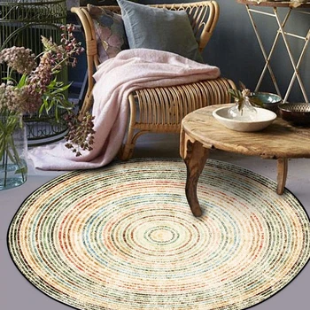Retro Circle Pattern Round Carpet Japanese Style Living Room Non-Slip Area Rug Kids Bedroom Hanging Basket Chair Round Floor Mat
Retro Circle Pattern Round Carpet Japanese Style Living Room Non-Slip Area Rug Kids Bedroom Hanging Basket Chair Round Floor Mat