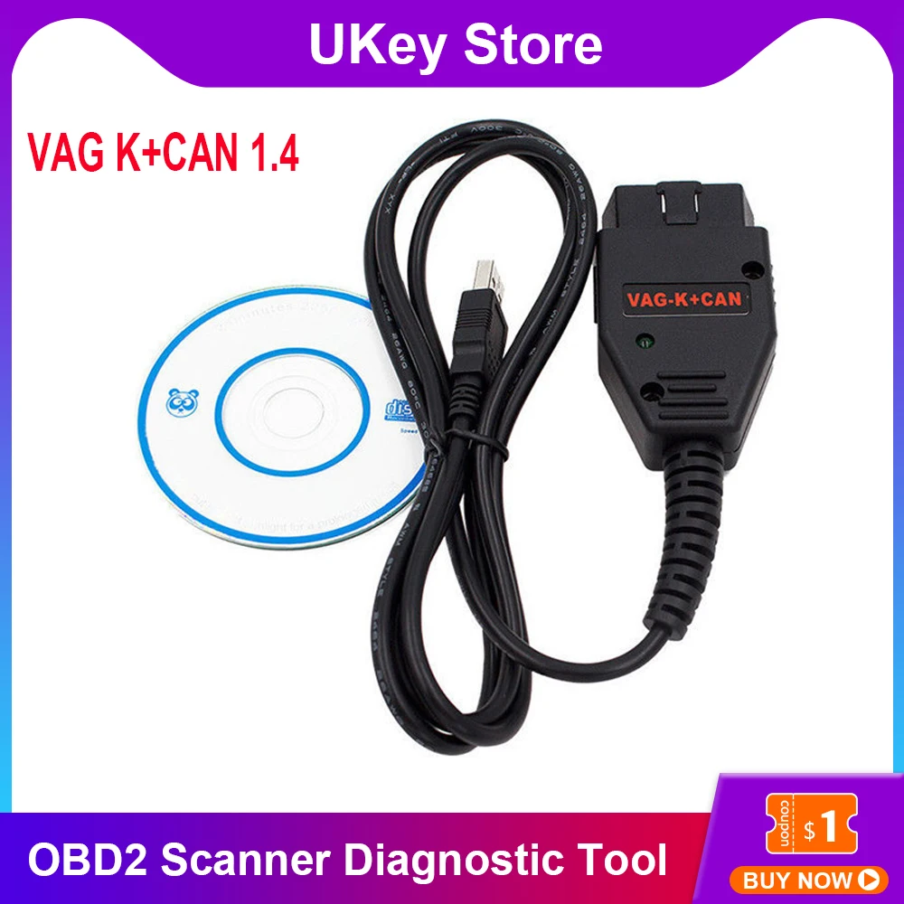Диагностический кабель CAN 1 4 VAG Commander K-line для Audi VW Volkswagen Skoda Seat OBD2 | Автомобили и