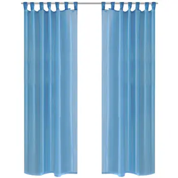 2 x Transparent Curtain Finished curtain 140x245 cm turquoise
2 x Transparent Curtain Finished curtain 140x245 cm turquoise