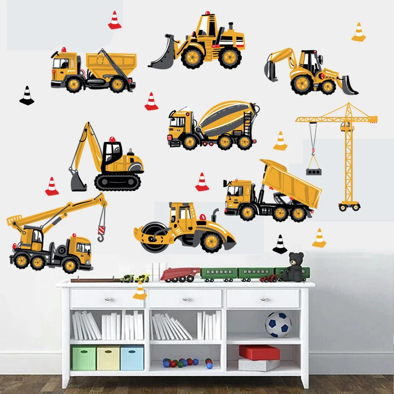 Cartoon Excavator Construction Wall Decals Baby Boy Nursery Kids Room Stickers Decoration PVC With Double-sided Visible Pattern
Cartoon Excavator Construction Wall Decals Baby Boy Nursery Kids Room Stickers Decoration PVC With Double-sided Visible Pattern