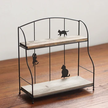 Delicate Storage Rack Double Layer Shelf Adorable Holder Rack Cat Metal Organizer for Home Kitchen Bathroom Beige Black
Delicate Storage Rack Double Layer Shelf Adorable Holder Rack Cat Metal Organizer for Home Kitchen Bathroom Beige Black