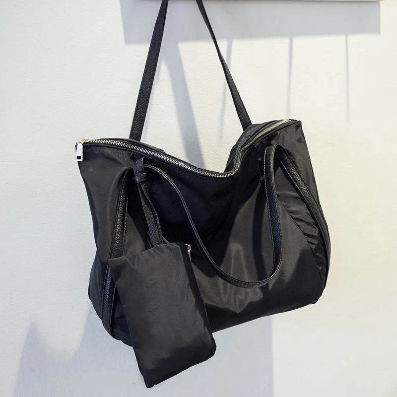Ougger Big Women's Shoulder Bags Handbags Summer Black Oxford High Quality Large Capacity Bag with Zipper for Business trip
Ougger Big Women's Shoulder Bags Handbags Summer Black Oxford High Quality Large Capacity Bag with Zipper for Business trip
