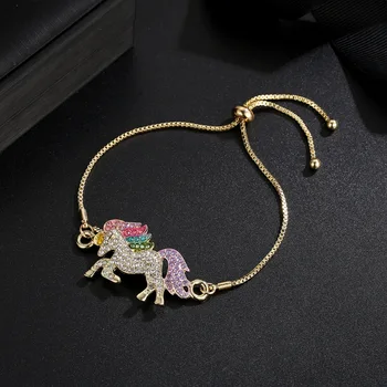 2020 New Fashion Color Full Zircon Unicorn Box Chain Beads Bracelets Adjustable Cartoon Pony Bracelet Children's Day Gift
2020 New Fashion Color Full Zircon Unicorn Box Chain Beads Bracelets Adjustable Cartoon Pony Bracelet Children's Day Gift