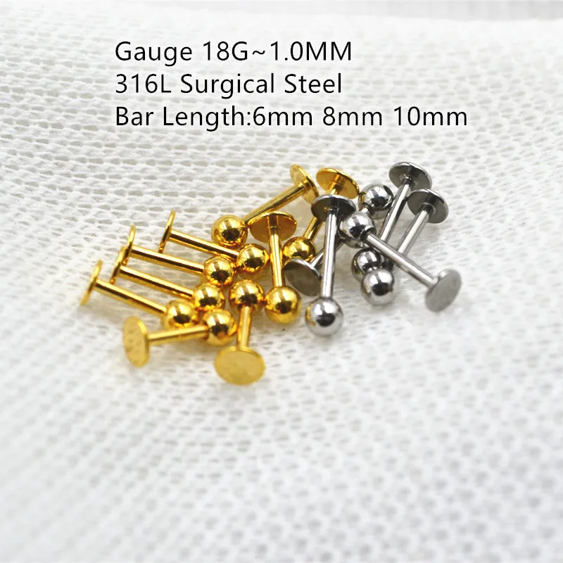 50pcs Body Jewelry -18G~1.0mm Thin Bar Sliver Gold Lip Labret Ring Cheek Bar Piercing Ear Helix Bar Ear Cartilage Diath Studs
50pcs Body Jewelry -18G~1.0mm Thin Bar Sliver Gold Lip Labret Ring Cheek Bar Piercing Ear Helix Bar Ear Cartilage Diath Studs