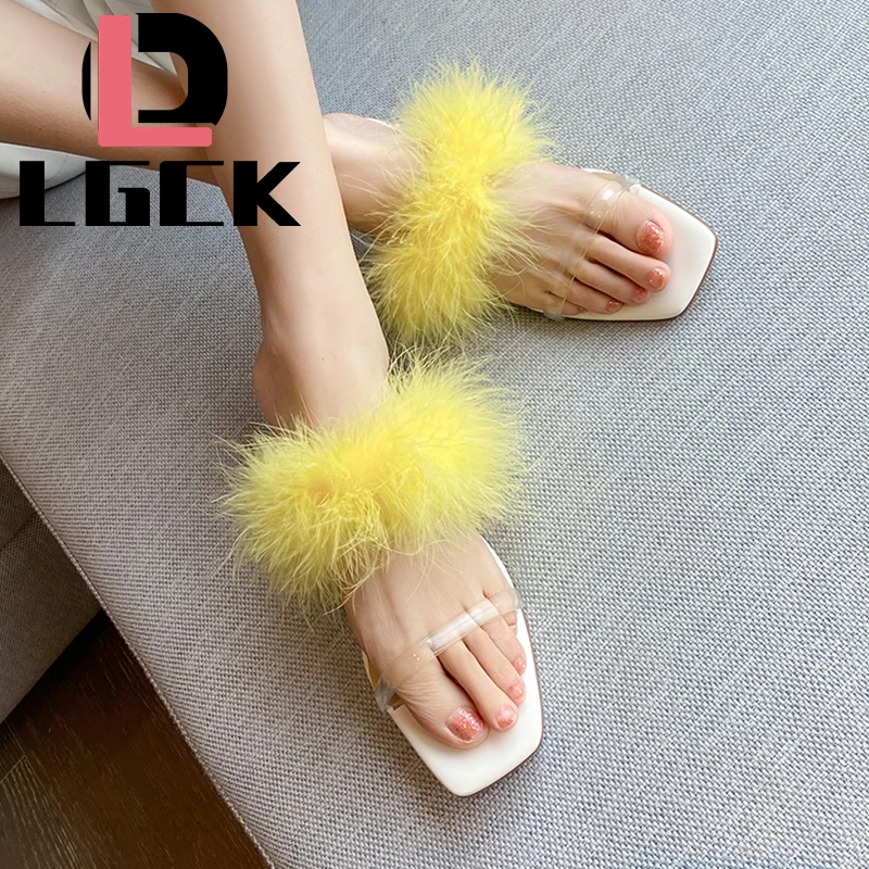 Summer Shoes Woman Feather Thin High Heels Fur Slippers Peep Toe Mules Lady Pumps Slides Shoes Variable Style Transparent Heels
Summer Shoes Woman Feather Thin High Heels Fur Slippers Peep Toe Mules Lady Pumps Slides Shoes Variable Style Transparent Heels