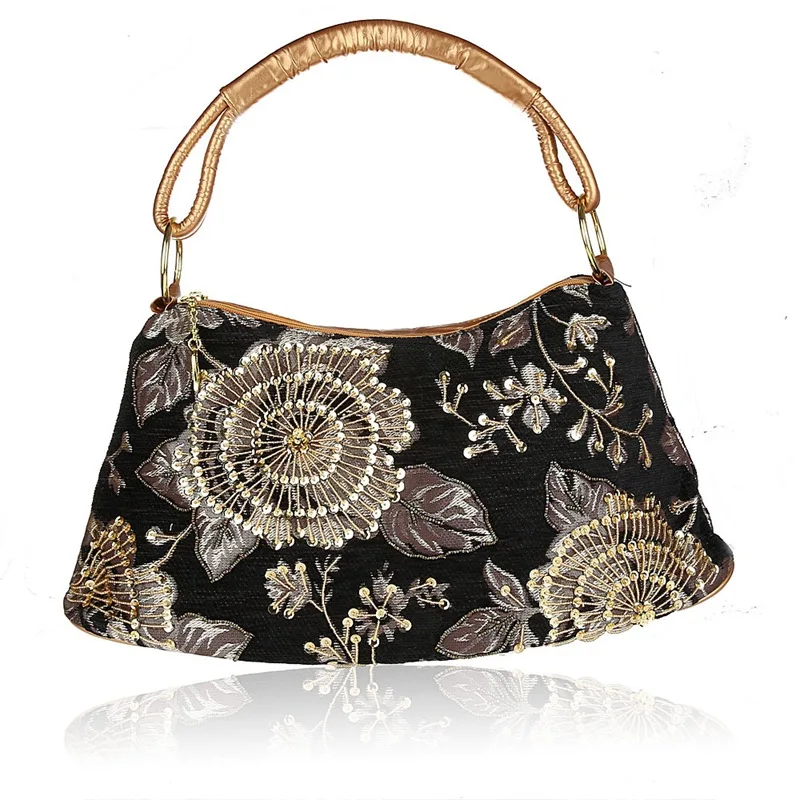 Сумка-кошелек женская вечерняя с цветочной вышивкой WY200 | Багаж и сумки