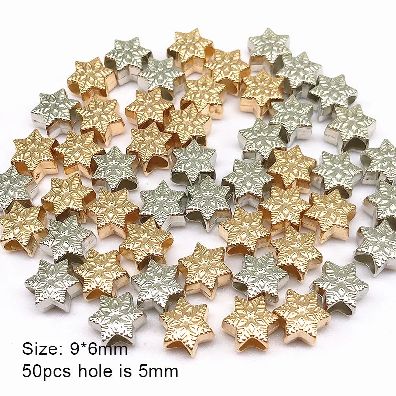 9*6 мм 50/100 шт браслетов ожерелий диаметр-Свободные Spacer Бусины в форме снежинок