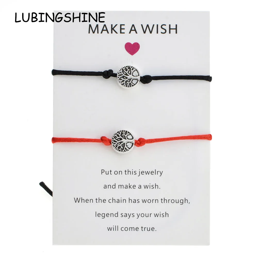 2pcs/set Make A Wish Card Tree of Life Charms Braided Bracelet for Women Child Adjustable Rope Chain Infinite Love Jewelry
2pcs/set Make A Wish Card Tree of Life Charms Braided Bracelet for Women Child Adjustable Rope Chain Infinite Love Jewelry