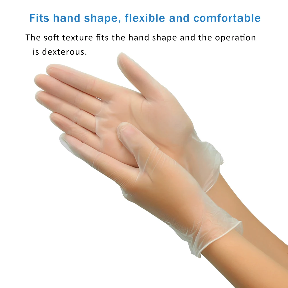 100pcs Transparent Disposable PVC Gloves Dishwashing/Kitchen/Medical /Latex/Rubber/Garden Gloves Universal For Home Cleaning
100pcs Transparent Disposable PVC Gloves Dishwashing/Kitchen/Medical /Latex/Rubber/Garden Gloves Universal For Home Cleaning