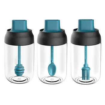 3Pcs Kitchen Seasoning Bottles Glass Condiment Storage Containers Condiment Pot Spice jar with Spoon Honey Pot Oil Brush Bottle
3Pcs Kitchen Seasoning Bottles Glass Condiment Storage Containers Condiment Pot Spice jar with Spoon Honey Pot Oil Brush Bottle
