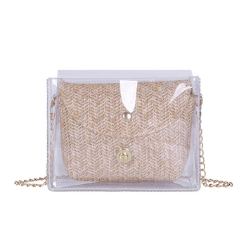Transparent Women Straw+PVC Clear Bags Chain Shoulder Messenger Bag Fashion Ladies Female Shoulder Crossbody Bags
Transparent Women Straw+PVC Clear Bags Chain Shoulder Messenger Bag Fashion Ladies Female Shoulder Crossbody Bags