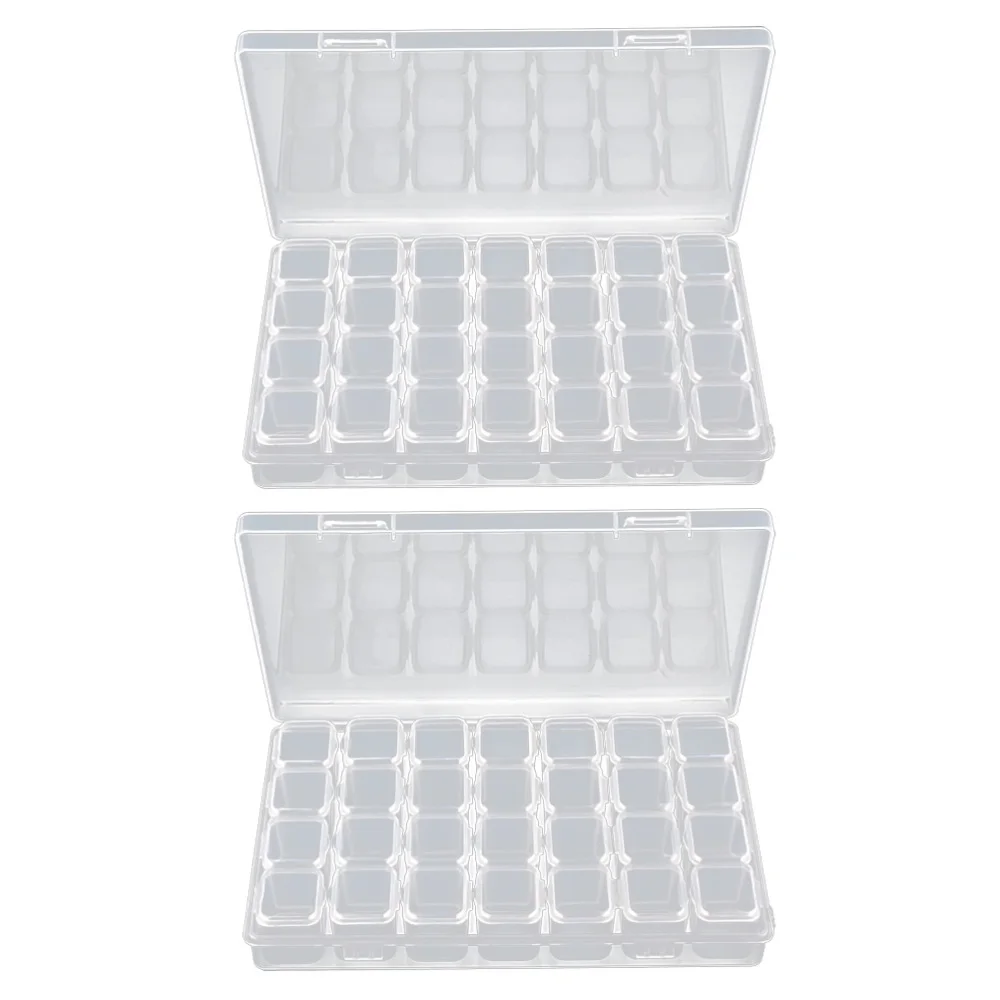 2PCS 28 Compartments Storage Empty Transparent Nail Art Container Box Case Organizer Holder for Jewelry Bead
2PCS 28 Compartments Storage Empty Transparent Nail Art Container Box Case Organizer Holder for Jewelry Bead