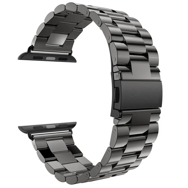 Ремешок из нержавеющей стали для Apple Watch Series 6 5 4 3 2 черный браслет адаптер iWatch Band 38