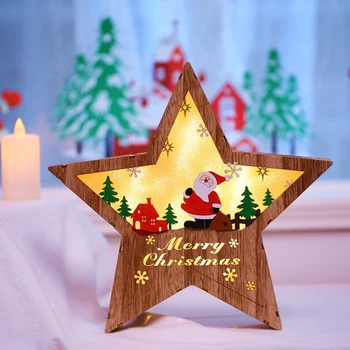 Nordic Wind Wood Christmas Decoration Creative LED Star Light Desktop Decoration Christmas Day Party Decoration Gift Santa Claus 
Nordic Wind Wood Christmas Decoration Creative LED Star Light Desktop Decoration Christmas Day Party Decoration Gift Santa Claus