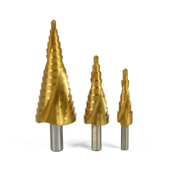 Triangle Handle Spiral Groove Step Drill Titanium Plated Multi-purpose Drill Bit Step Drill Pagoda Drill 4-32,4-20 Mm Opening
Triangle Handle Spiral Groove Step Drill Titanium Plated Multi-purpose Drill Bit Step Drill Pagoda Drill 4-32,4-20 Mm Opening
