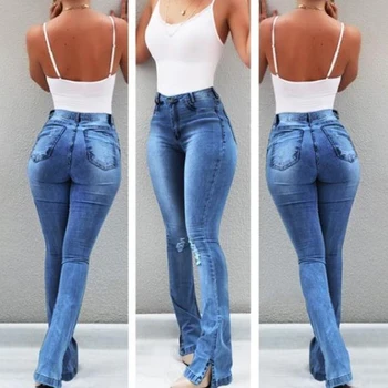 2019 Women Casual Style Slim Fit Trouser High Quality Fabric Middle Waist Denim Elastic Flare Jeans Female Solid Color Pants
2019 Women Casual Style Slim Fit Trouser High Quality Fabric Middle Waist Denim Elastic Flare Jeans Female Solid Color Pants