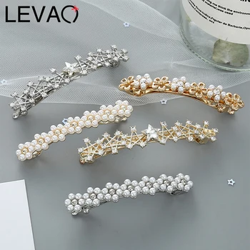 LEVAO Korean Women Rhinestone Alloy Horsetail Headwear Hairpin Spring Pearl Headdress Girls Hair Clip Holder Hair Accessories
LEVAO Korean Women Rhinestone Alloy Horsetail Headwear Hairpin Spring Pearl Headdress Girls Hair Clip Holder Hair Accessories