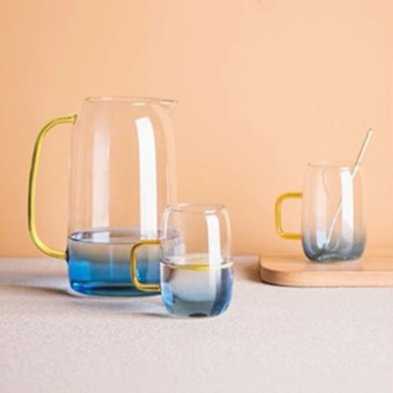 Blue Gradient Color Marble Cold Water Glass Bottle Set High Temperature Resistant Glass Jar Jug Kettle
Blue Gradient Color Marble Cold Water Glass Bottle Set High Temperature Resistant Glass Jar Jug Kettle