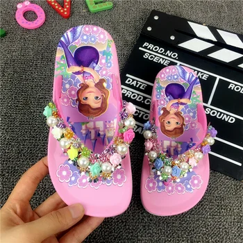 JY Summer Children girls Sofia with flower princess PVC beach Slippers Non-slip flip flop 26-39 G56 G66 LS01 
JY Summer Children girls Sofia with flower princess PVC beach Slippers Non-slip flip flop 26-39 G56 G66 LS01