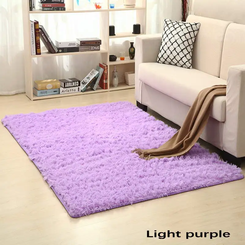

Valanorean Light purple Carpet European Kids Room Rug Bedroom Mat Antiskid Soft Faux Fur Area Rug Rectangle 120*160cm 80*120cm