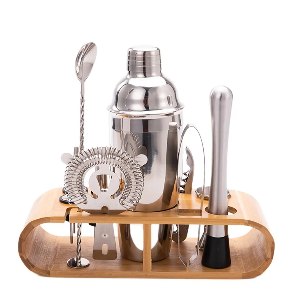 New 12pcs Stainless Steel Cocktail Shaker Set Barware Kit with Square Wooden Rack for Bartender Drink Party Bar Tools
New 12pcs Stainless Steel Cocktail Shaker Set Barware Kit with Square Wooden Rack for Bartender Drink Party Bar Tools