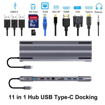 Type c docking station Aluminum 11 in 1 to HDMI Card Reader RJ45 PD Charger Audio for MacBook Samsung Galaxy usb c Hub 
Type c docking station Aluminum 11 in 1 to HDMI Card Reader RJ45 PD Charger Audio for MacBook Samsung Galaxy usb c Hub