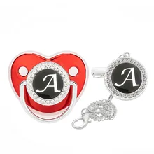 26 Letter Names Initial Letter Luxury Red Baby Pacifier with Chain Clip Newborn BPA Free Orthodontic Dummy Soother 0-12 Months
26 Letter Names Initial Letter Luxury Red Baby Pacifier with Chain Clip Newborn BPA Free Orthodontic Dummy Soother 0-12 Months