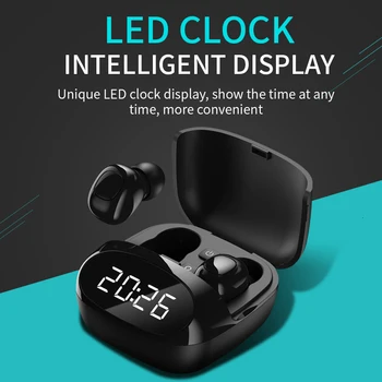 Bluetooth Earphone Wireless headset LED Clock Function Sport Earpiece Mini Headset Sound In Ear TWS5.0 Wireless Earbud Stere
Bluetooth Earphone Wireless headset LED Clock Function Sport Earpiece Mini Headset Sound In Ear TWS5.0 Wireless Earbud Stere