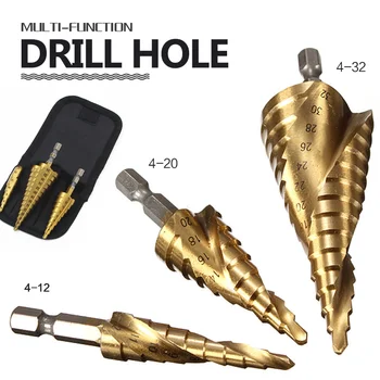3pcs HSS Step Cone Drill Titanium Steel Metal Hole Cutter Bit Set 4-12/4-20/4-32mm
3pcs HSS Step Cone Drill Titanium Steel Metal Hole Cutter Bit Set 4-12/4-20/4-32mm