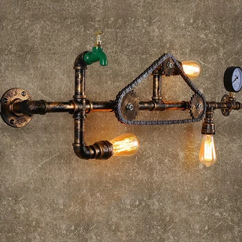 Loft retro wall lamps chain water pipe tap lights industry wind bar cafe aisle stair pub club restaurant picture wall lights
Loft retro wall lamps chain water pipe tap lights industry wind bar cafe aisle stair pub club restaurant picture wall lights