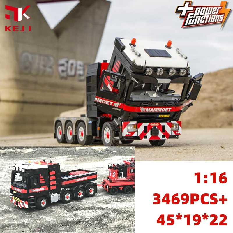 KEJI MOC-6075 грузовик Actros 4160 MP3 MCO121 полуприцеп Радиоуправляемый трактор модель