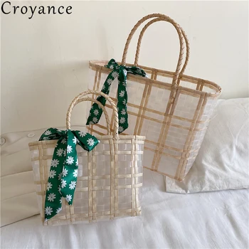 Croyance NEW Women Handbag Totes Straw Hand Bag Big Capacity 2020 Casual Weaving Transparent Messenger Bags Ribbon Decor
Croyance NEW Women Handbag Totes Straw Hand Bag Big Capacity 2020 Casual Weaving Transparent Messenger Bags Ribbon Decor