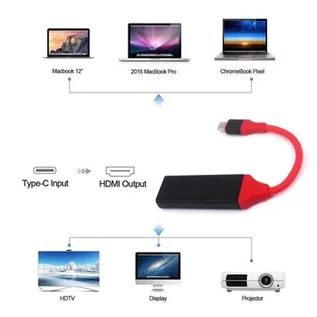 Type-C To HDMI Adapter Cable 4K High Definition USB-C Audio Video Converter Cord For PC Laptop Tablet Computer Monitor
Type-C To HDMI Adapter Cable 4K High Definition USB-C Audio Video Converter Cord For PC Laptop Tablet Computer Monitor