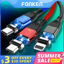 FONKEN Magnetic Cable Micro USB Type C Magnetic Charging Cables Magnetic Charger for iPhone Samsung Huawei Xiaomi Quick Charge FONKEN Magnetic Cable Micro USB Type C Magnetic Charging Cables Magnetic Charger for iPhone Samsung Huawei Xiaomi Quick Charge