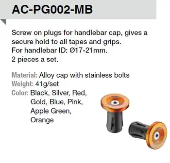 Fouriers Expanding Plugs CNC Alloy + Plastic Cap Kit Fit Inner Size 17mm to 21mm bicycle grip plug MTB Bicycle Handlebar Ends
Fouriers Expanding Plugs CNC Alloy + Plastic Cap Kit Fit Inner Size 17mm to 21mm bicycle grip plug MTB Bicycle Handlebar Ends