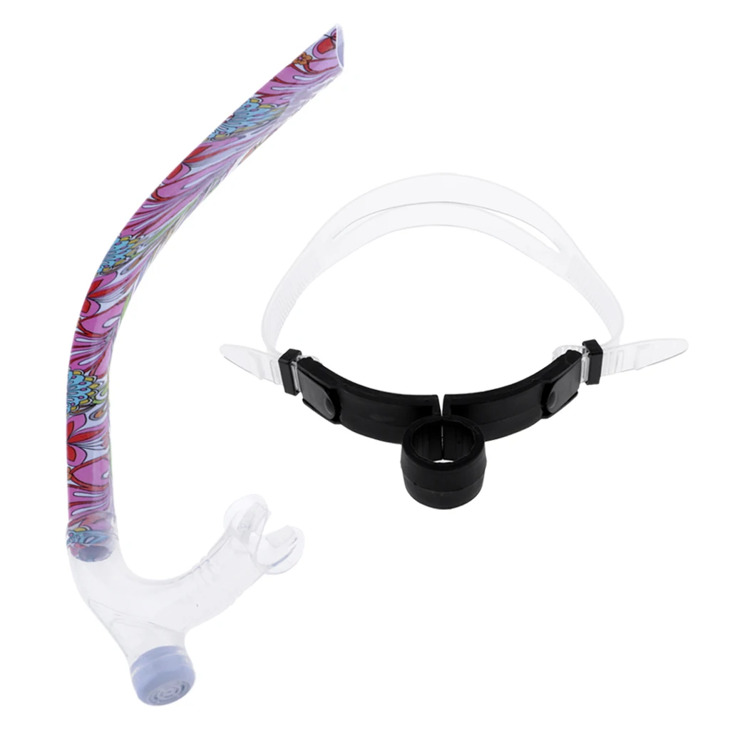 Swim Snorkel - Swim Snorkel Training - Comfortable Silicone Mouthpiece & One-way Purge Valve -Center Mount Design Swim Snorkel - Swim Snorkel Training - Comfortable Silicone Mouthpiece & One-way Purge Valve -Center Mount Design