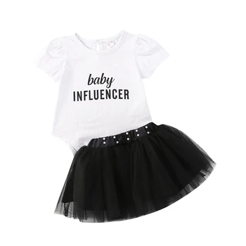 2PCS Newborn Infant Toddler Baby Girls Romper White Tops Letter Bodysuit Black Mesh Tulle Mini Dress Summer Outfits Clothes Set
2PCS Newborn Infant Toddler Baby Girls Romper White Tops Letter Bodysuit Black Mesh Tulle Mini Dress Summer Outfits Clothes Set