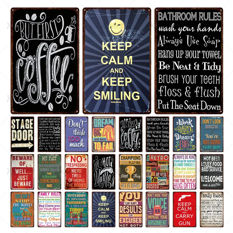 Antique Iron Plaque Family/Bathroom/Man Cave/Bar/Laundry rules & Life Quote Retro Poster Metal Tin Sign Bar Cafe Home Decor Wall
Antique Iron Plaque Family/Bathroom/Man Cave/Bar/Laundry rules & Life Quote Retro Poster Metal Tin Sign Bar Cafe Home Decor Wall