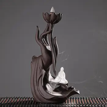 Porcelain Smoke Waterfall Incense Sticks Holder Purple Clay Lotus Backflow Incense Burner Creative Home Coffee Teahouse Decor
Porcelain Smoke Waterfall Incense Sticks Holder Purple Clay Lotus Backflow Incense Burner Creative Home Coffee Teahouse Decor