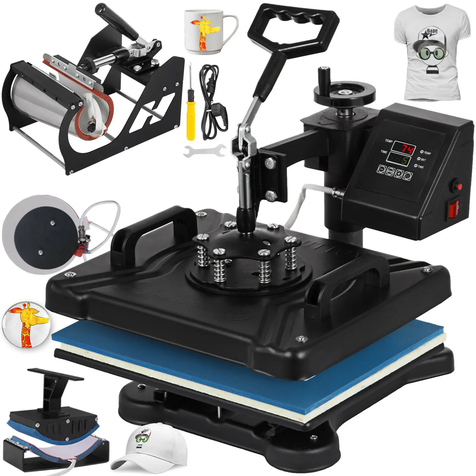 15" x 12" Multifunctional Digital Transfer Sublimation Heat Press Machine 5 in 1
15" x 12" Multifunctional Digital Transfer Sublimation Heat Press Machine 5 in 1