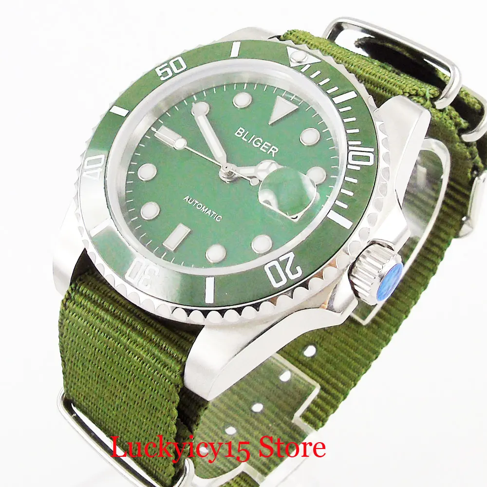 BLIGER Logo 40mm Military Men Watch 40mm Green Dial Automatic MIYOTA Movement Nylon Strap Sapphire Crystal
BLIGER Logo 40mm Military Men Watch 40mm Green Dial Automatic MIYOTA Movement Nylon Strap Sapphire Crystal