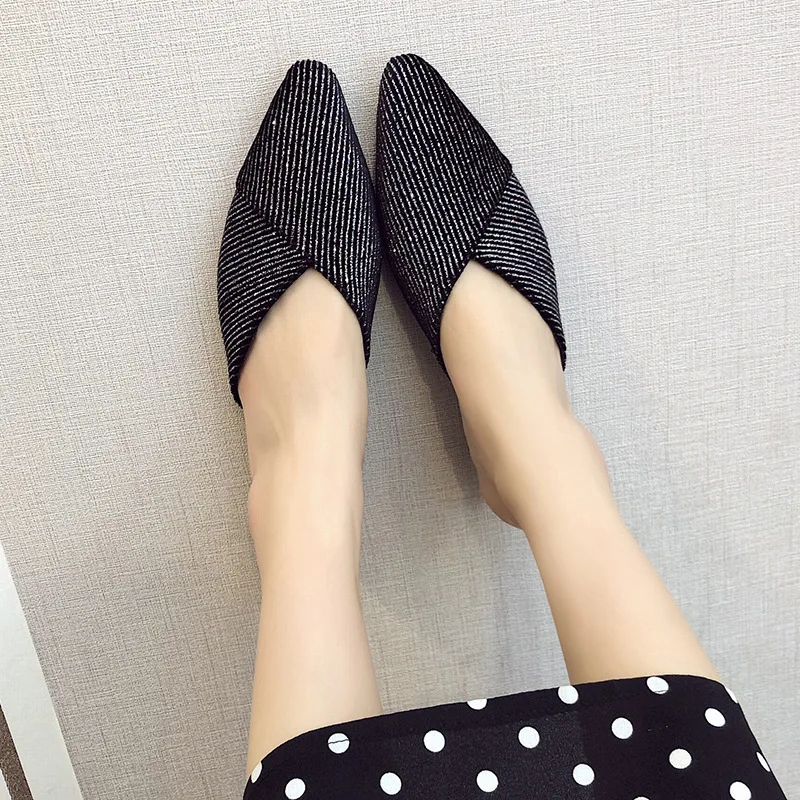 2019 Spring New Style Korean-style Flat Closed-toe Semi-Trailing Shoes Women's Elegant Elegant Sequin WOMEN'S Slippers Chunky-He
2019 Spring New Style Korean-style Flat Closed-toe Semi-Trailing Shoes Women's Elegant Elegant Sequin WOMEN'S Slippers Chunky-He