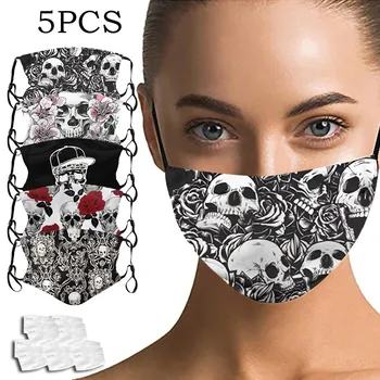 5PC 10 filter Adult Skull Printing Face Masks Halloween Masquerade Dustproof Washable Reuse Masque Protection Anti-Face Masks
5PC 10 filter Adult Skull Printing Face Masks Halloween Masquerade Dustproof Washable Reuse Masque Protection Anti-Face Masks