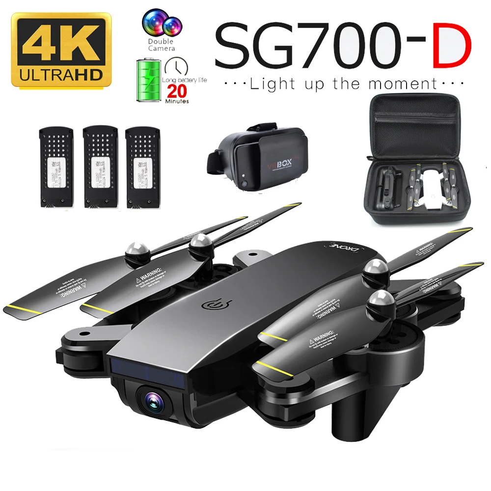 SG700D RC Drone with 4K WiFi Camera FPV Quadcopter 22 Minutes Gesture Control Flight Time Foldable Dron vs SG900 XS816 SG106
SG700D RC Drone with 4K WiFi Camera FPV Quadcopter 22 Minutes Gesture Control Flight Time Foldable Dron vs SG900 XS816 SG106