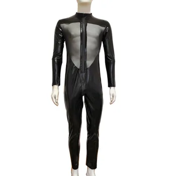 Sexy Lingerie Hot Men's Bodysuit Patent Leather Mesh Zipper Open Crotch Jumpsuit Men Nightclub Stage Bodysuits
Sexy Lingerie Hot Men's Bodysuit Patent Leather Mesh Zipper Open Crotch Jumpsuit Men Nightclub Stage Bodysuits