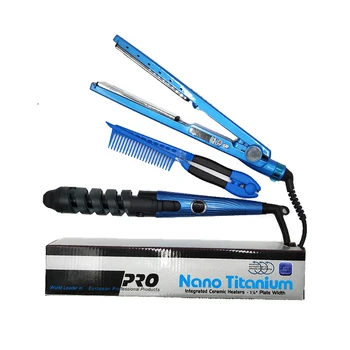 

2 in 1 Hair Straightener and Curler Ceramic Flat Iron Curling Irons Hair Curlers Nano Titanium Plate Hair Iron Straightening