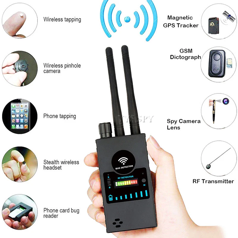 G528B Hidden Camera Detector Dual Antenna RF Signal Wifi Secret Covert Cam GSM Mobile Audio GPS Tracker Mini Spy Bug Scan Finder
G528B Hidden Camera Detector Dual Antenna RF Signal Wifi Secret Covert Cam GSM Mobile Audio GPS Tracker Mini Spy Bug Scan Finder