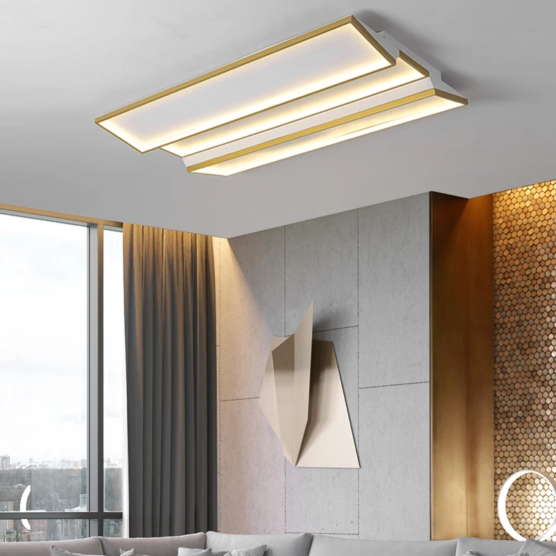 New LED Ceiling Light for Living Room Bedroom Kitchen Study Rectangle Golden Black Layered Design Hang Lamp Fixtures Home Decor
New LED Ceiling Light for Living Room Bedroom Kitchen Study Rectangle Golden Black Layered Design Hang Lamp Fixtures Home Decor